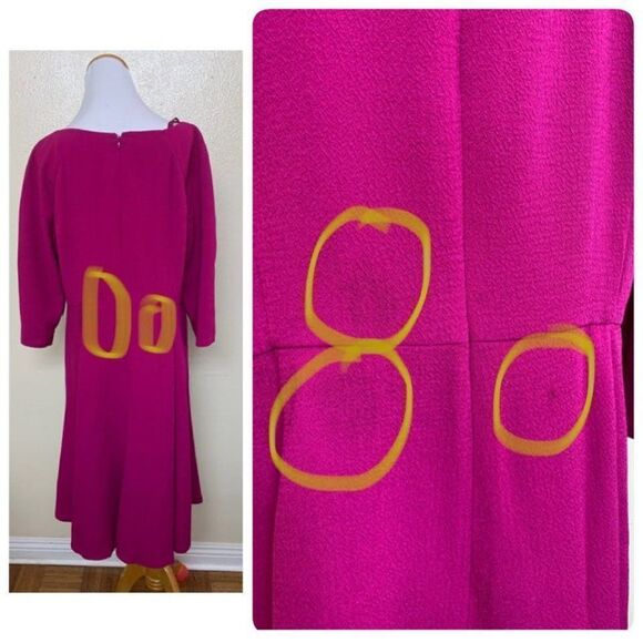 Eliza J Crepe Fit & Flare Swing Midi Dress Plus Size 14W Fuchsia Pink $168 - Picture 11 of 12